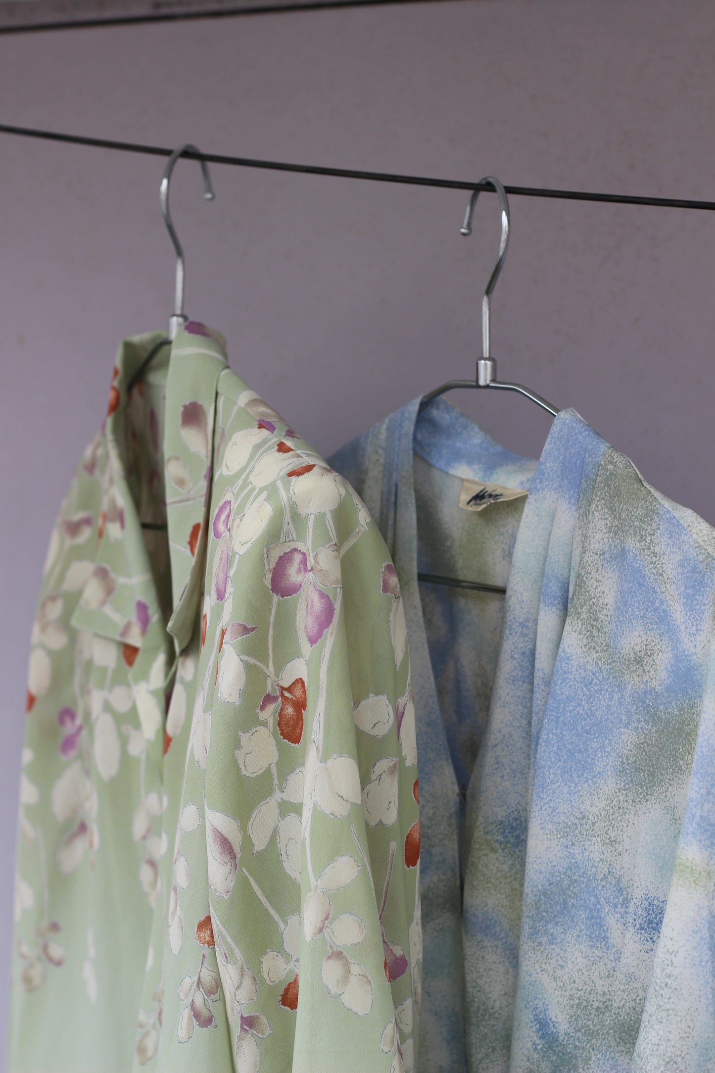 Vintage Blue Green Design Short Sleeve Blouse x7点