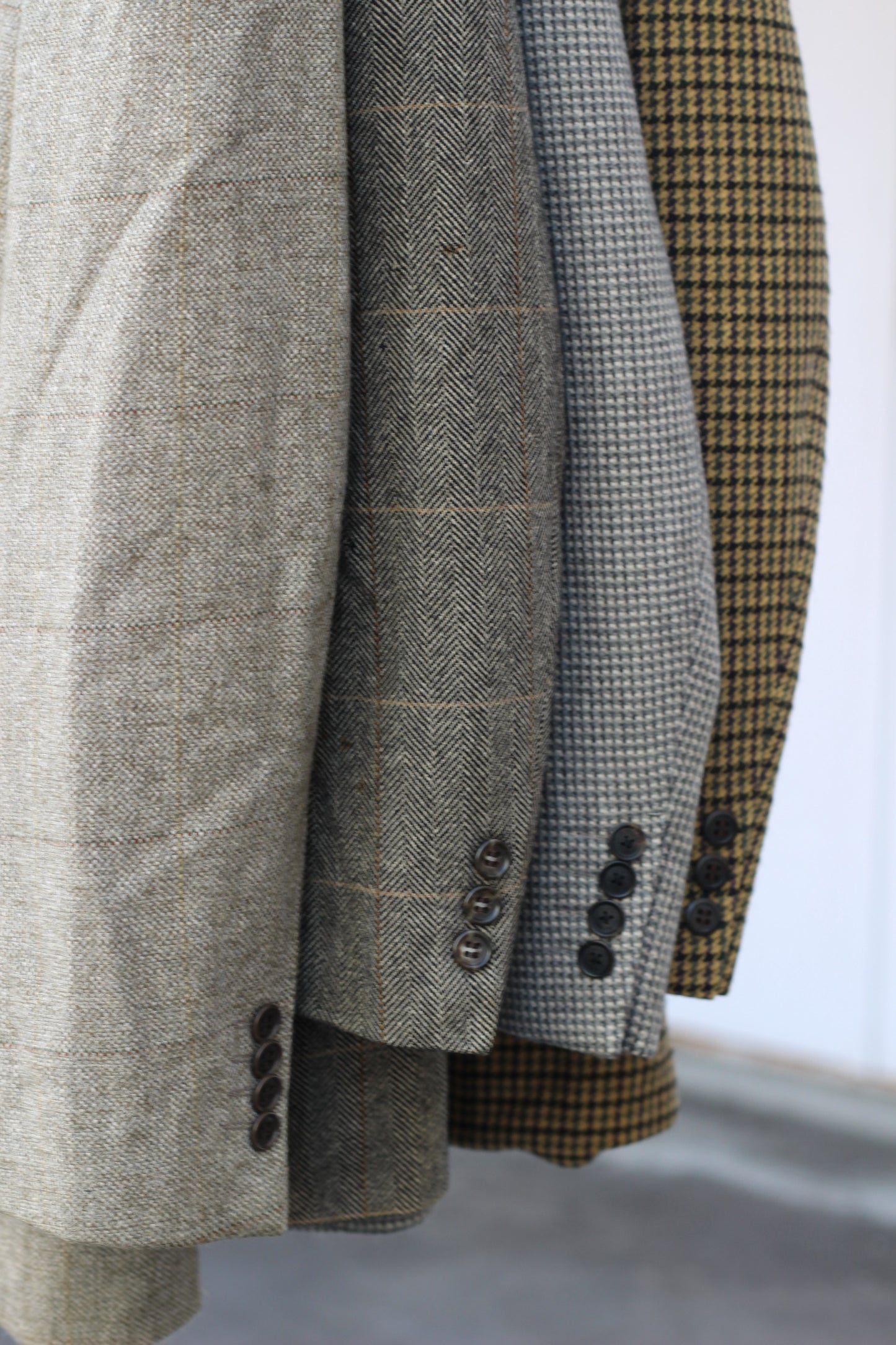 Men's Check Design 100% Cashmere Tailored Jacket x4点