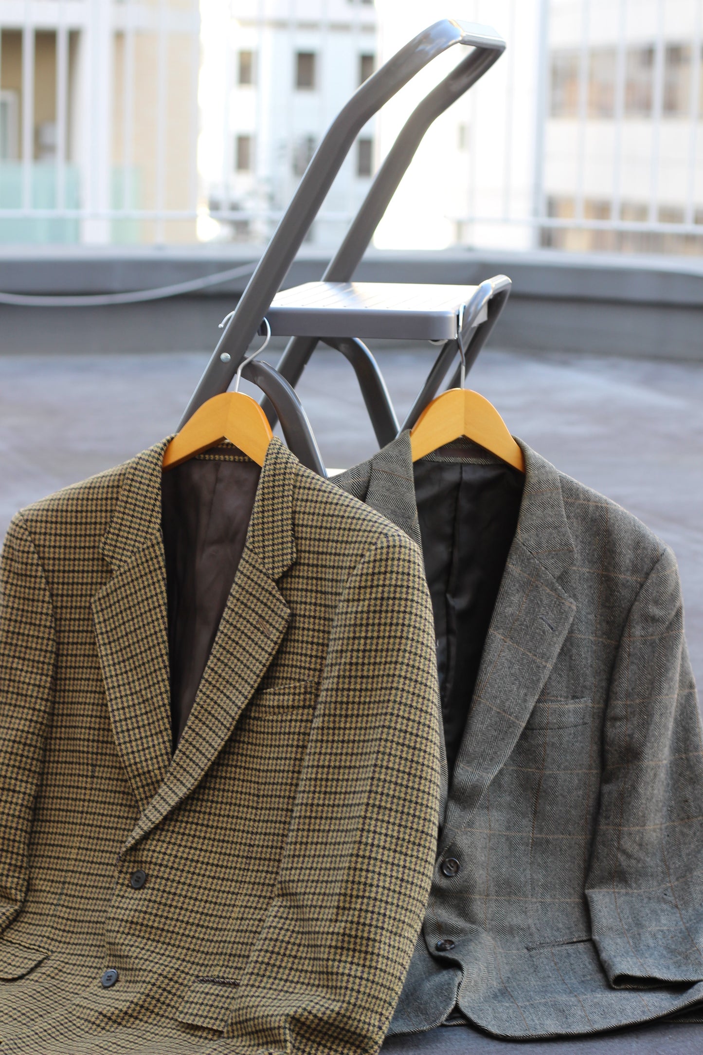 Men's Check Design 100% Cashmere Tailored Jacket x4点