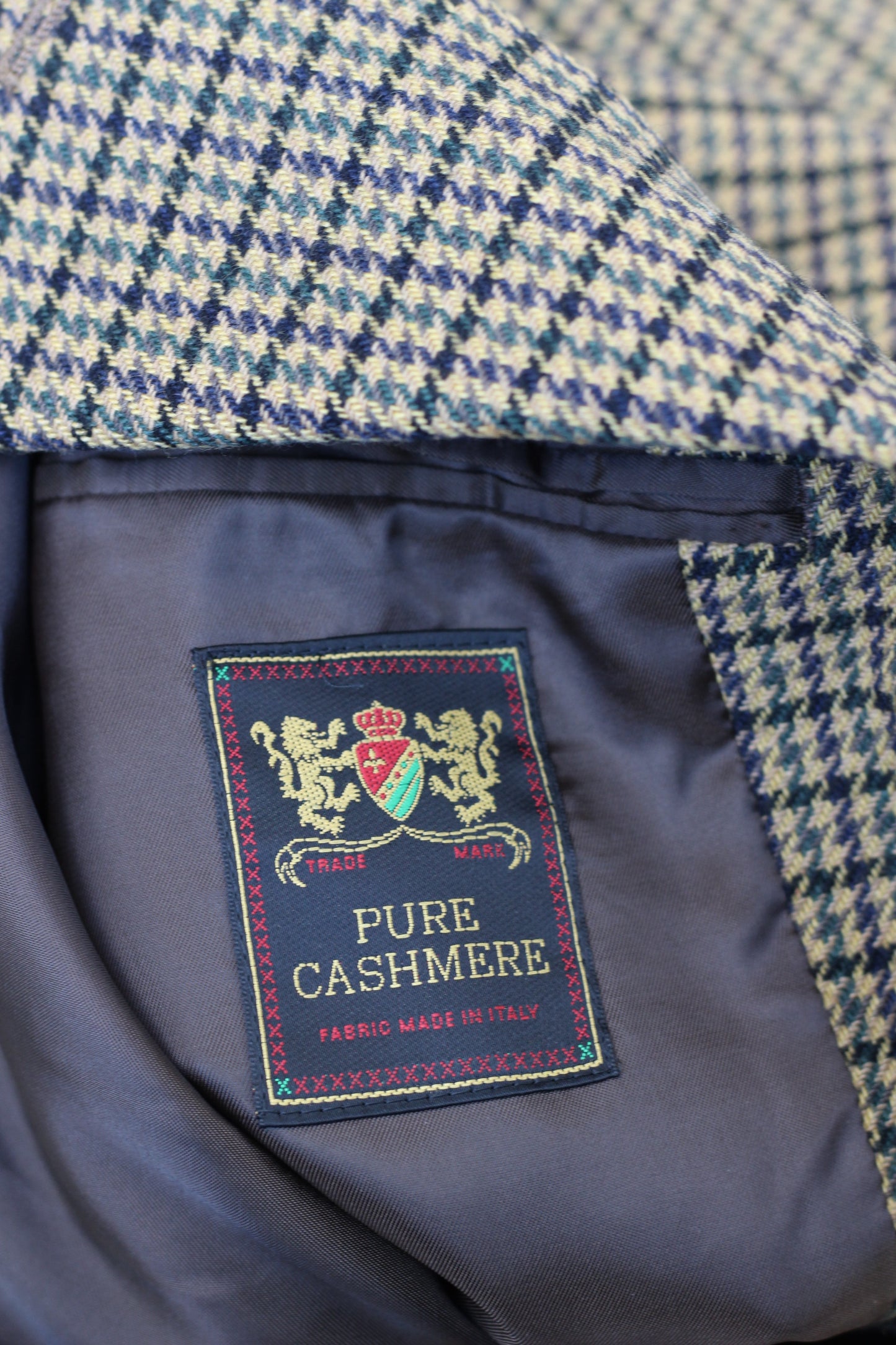 Men's Check Design 100% Cashmere Tailored Jacket x4点