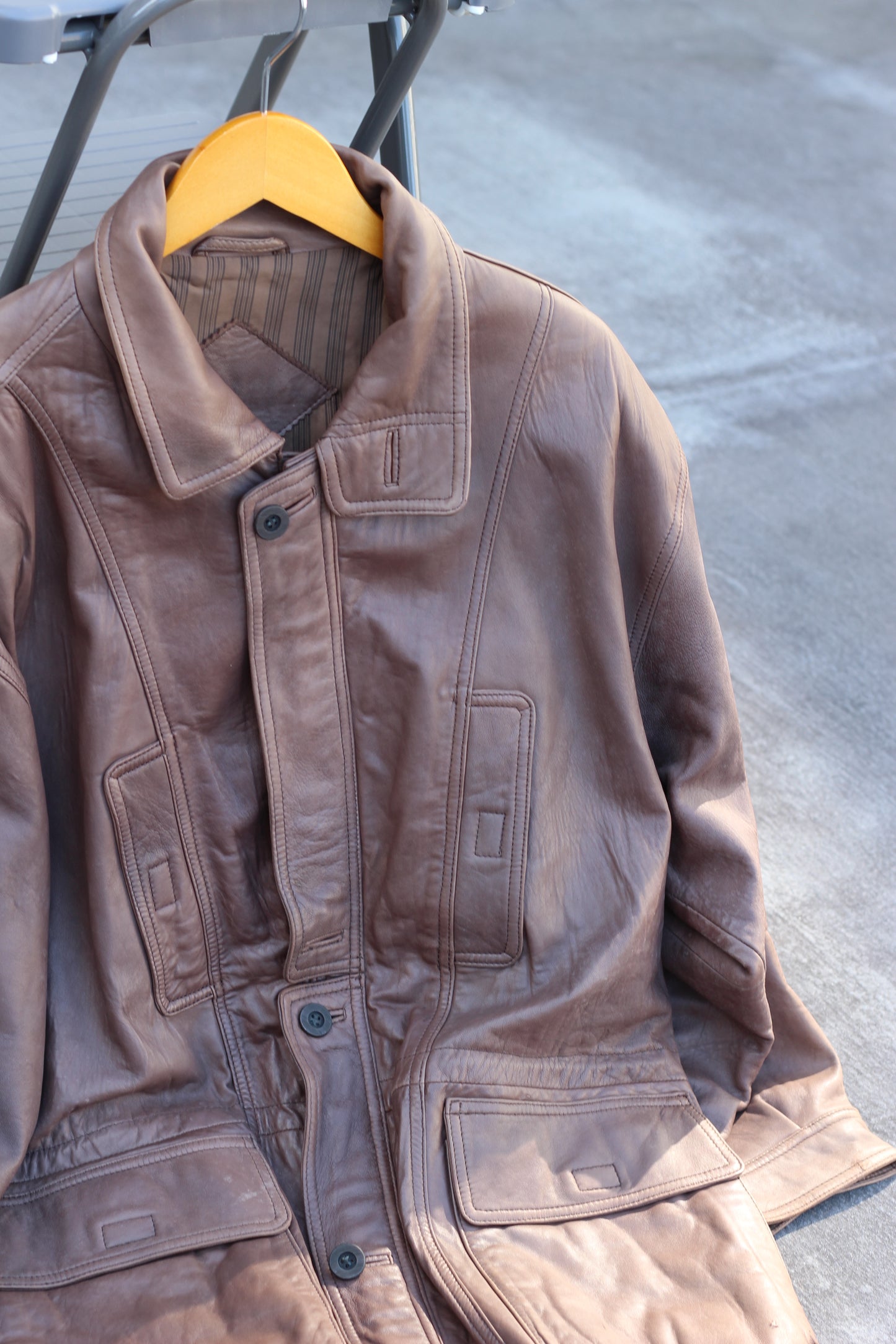 Men's Brown Leather Jacketx2点