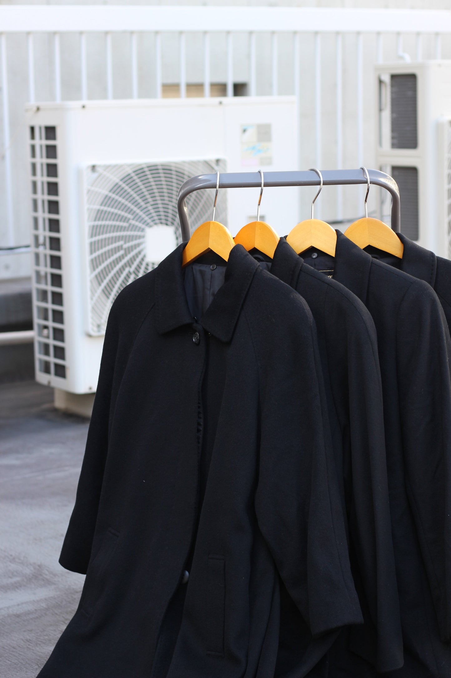 Women's Black Cashmere100% Long Coat x4点