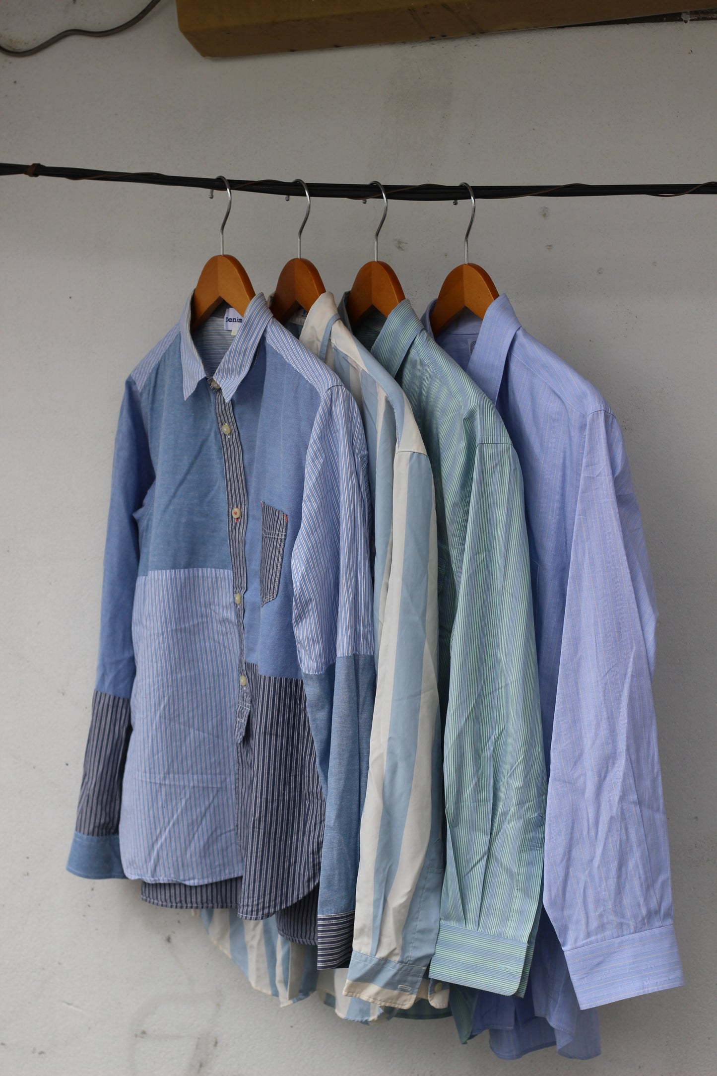 Men's Blue stripe shirt x4点