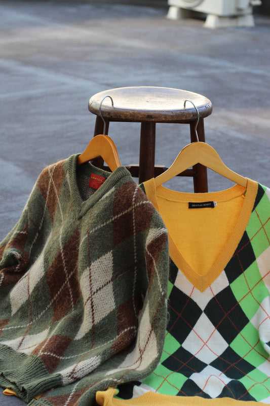 Men's Argyle Design Knitx2点