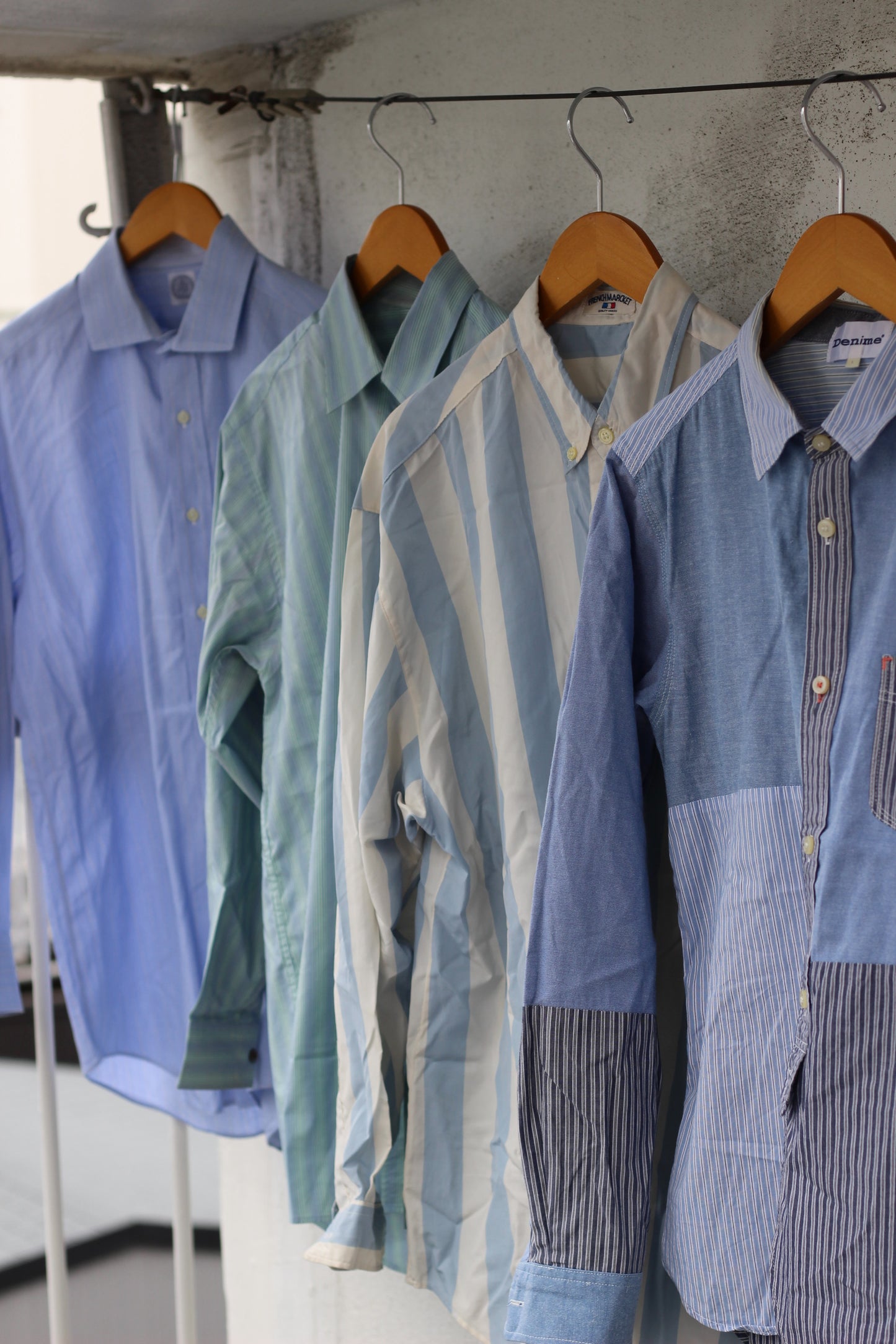 Men's Blue stripe shirt x4点