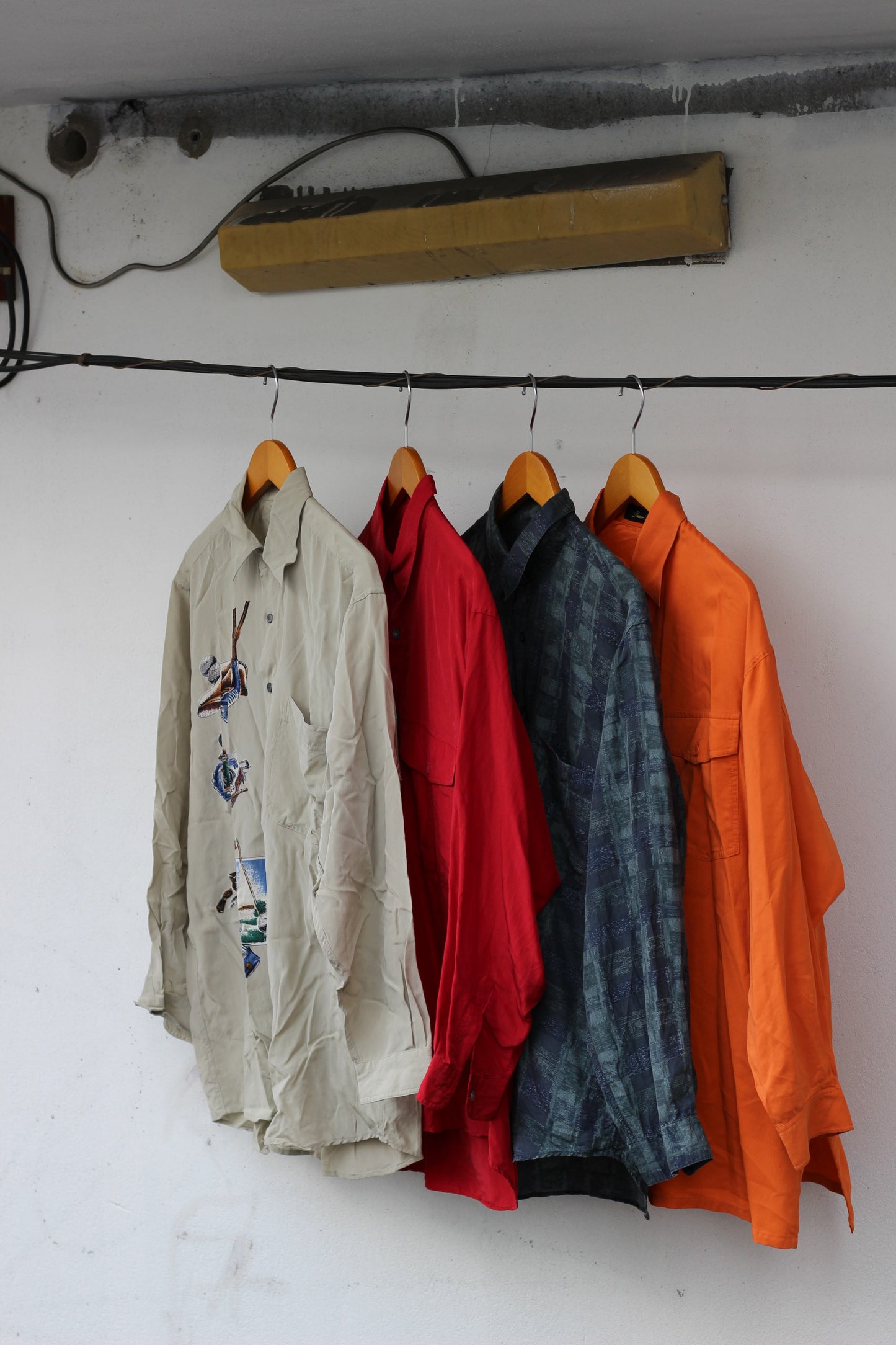 Men's silk shirt x4点