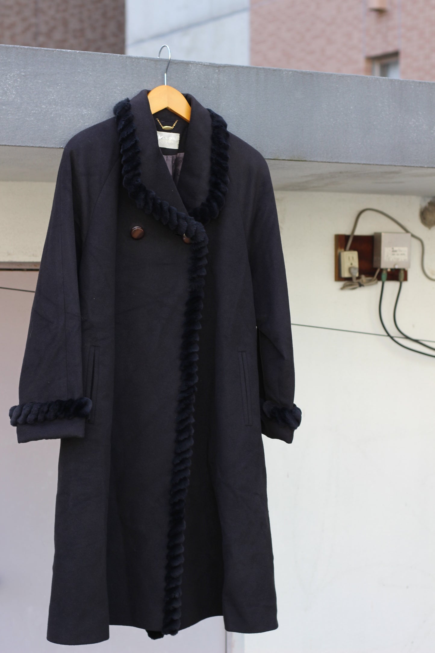 Women's Cashmere100% Fur Collar Coat x2点
