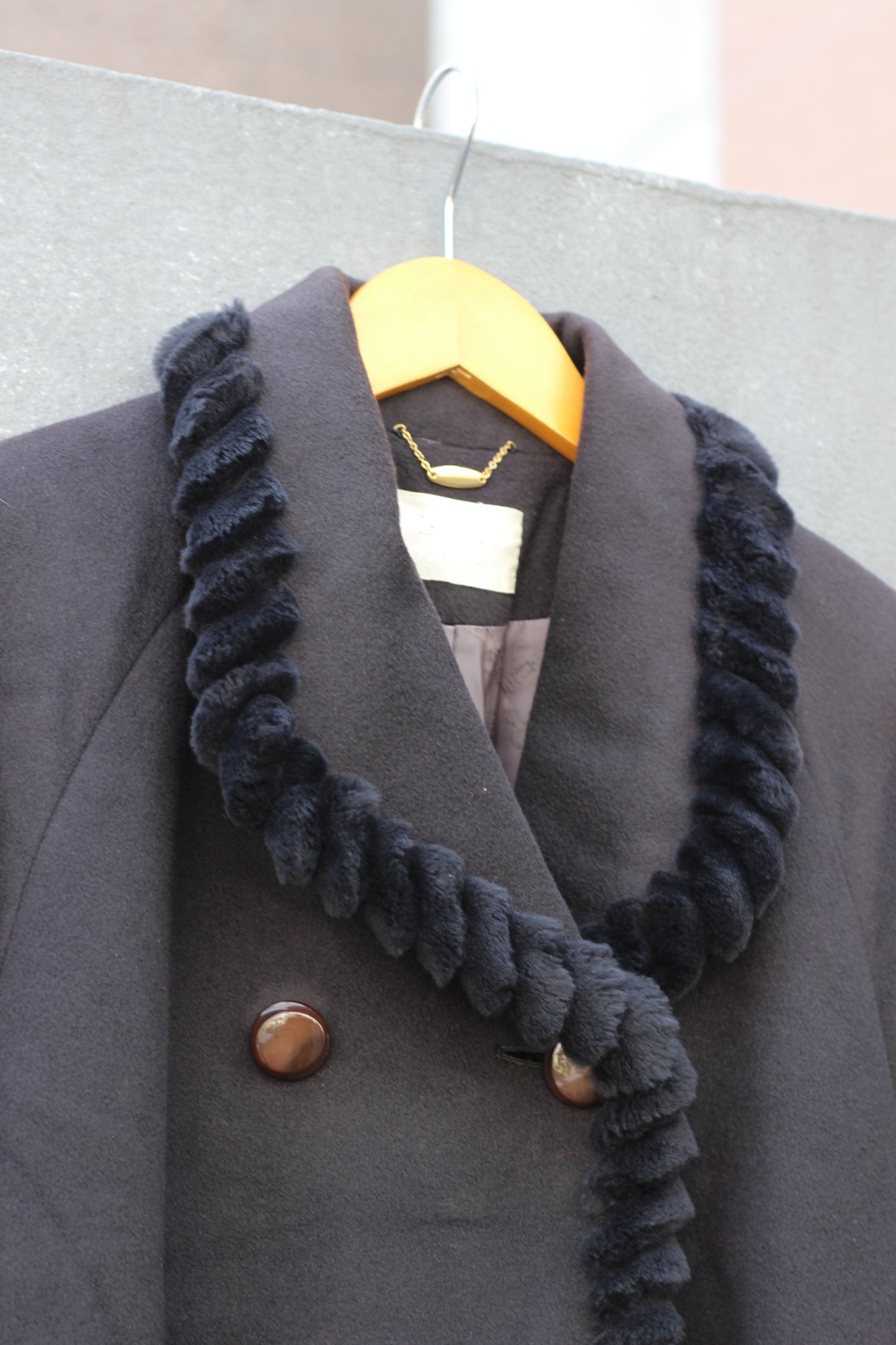 Women's Cashmere100% Fur Collar Coat x2点