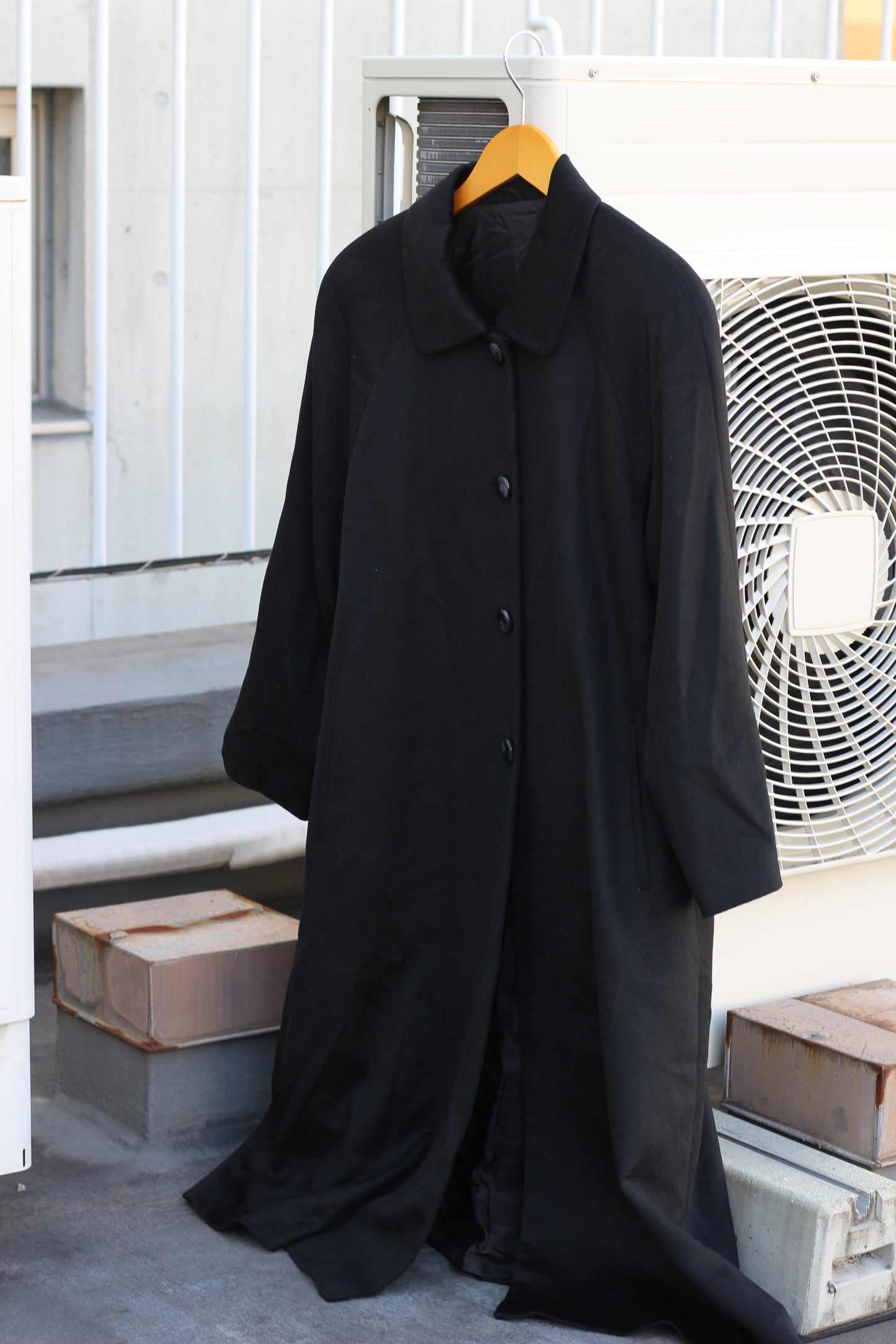 Women's Black Cashmere100% Long Coat x4点