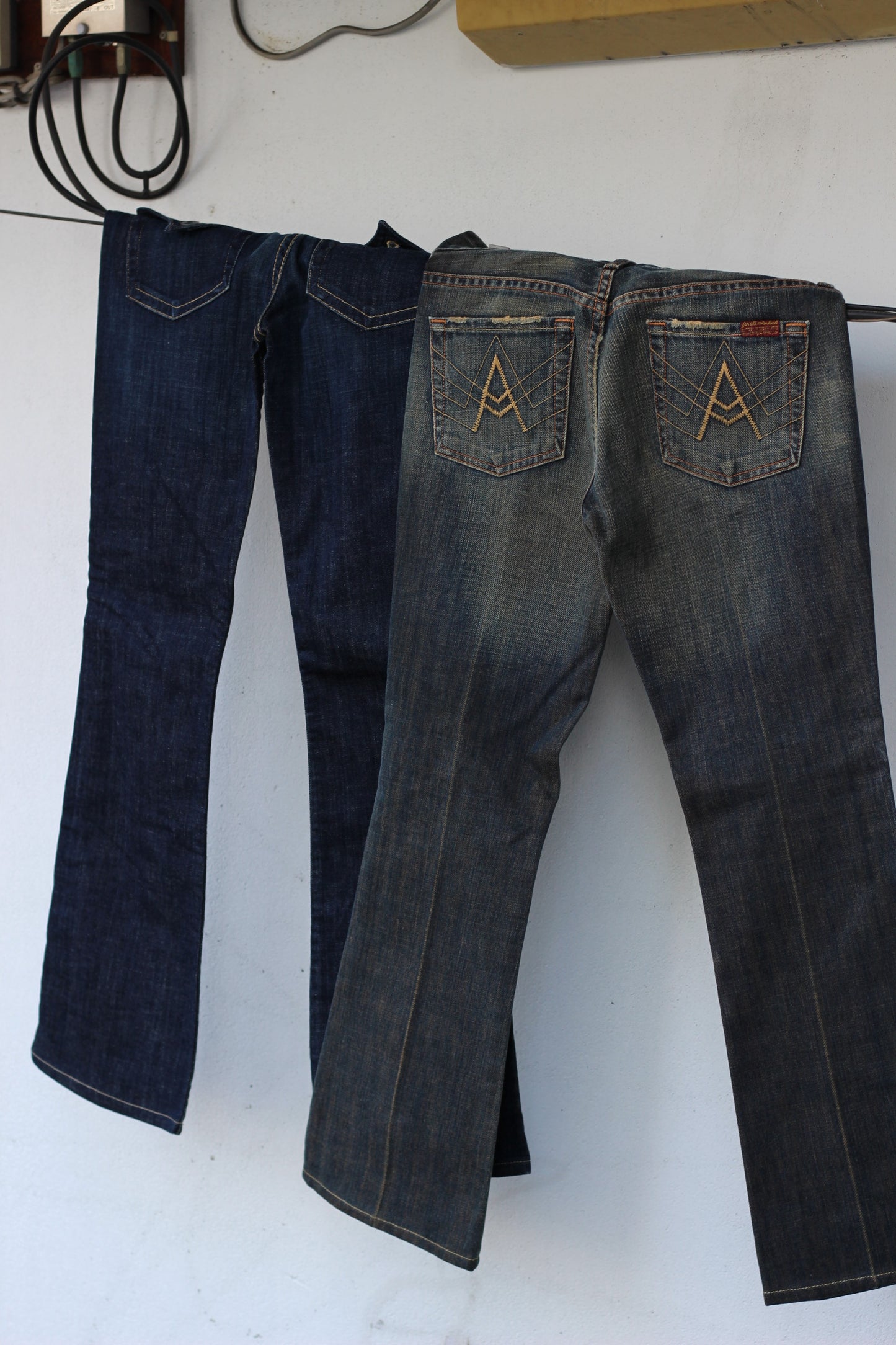 Y2K import flare denim pants x6点