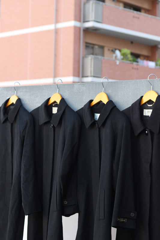 Women's Black Cashmere100% Long Coat x5点