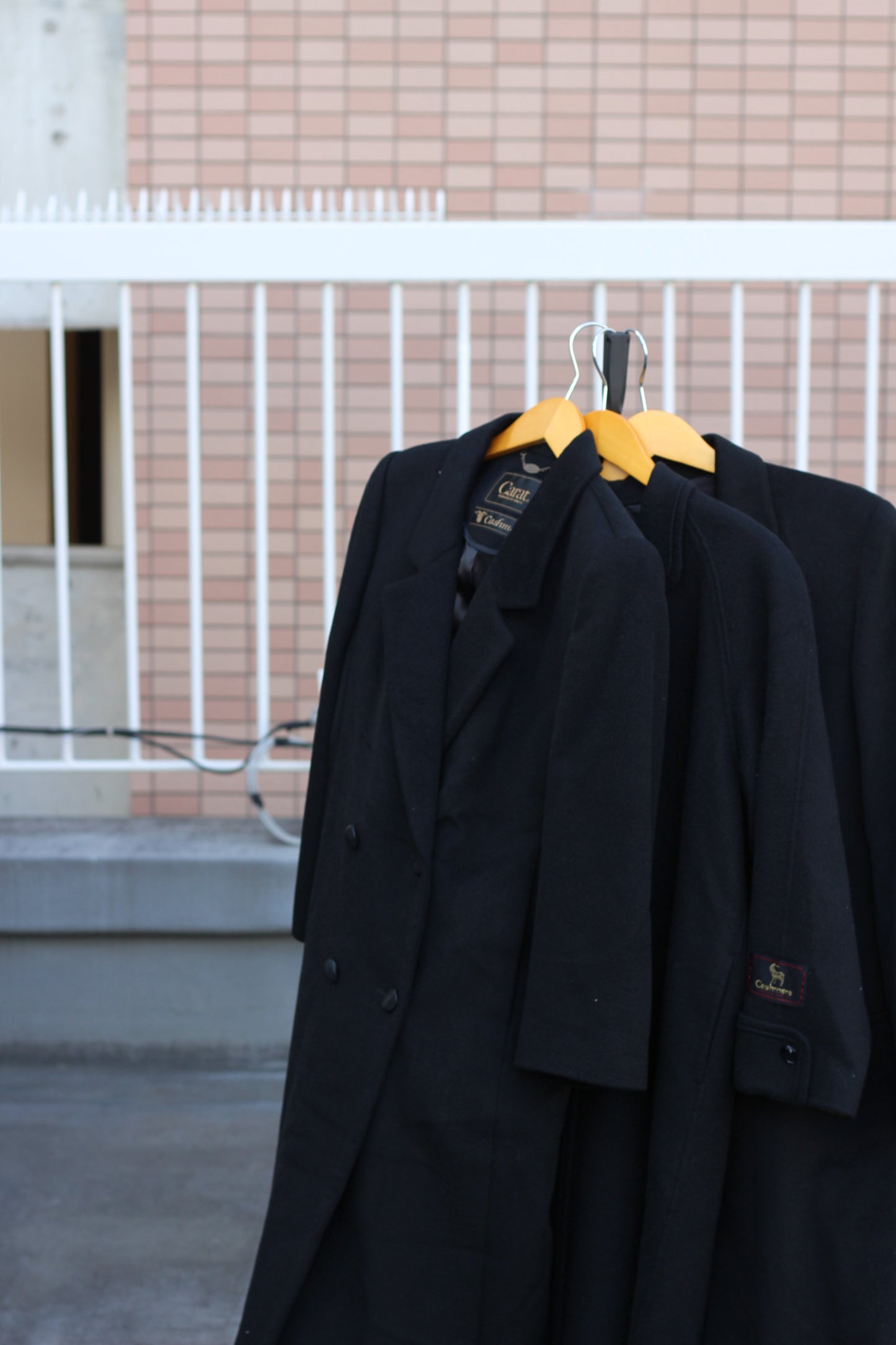 Women's Black Cashmere100% Chester Long Coat x3点