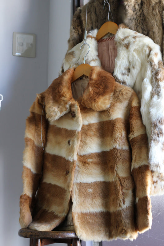 Vintage Beige Fur Jacket x3点