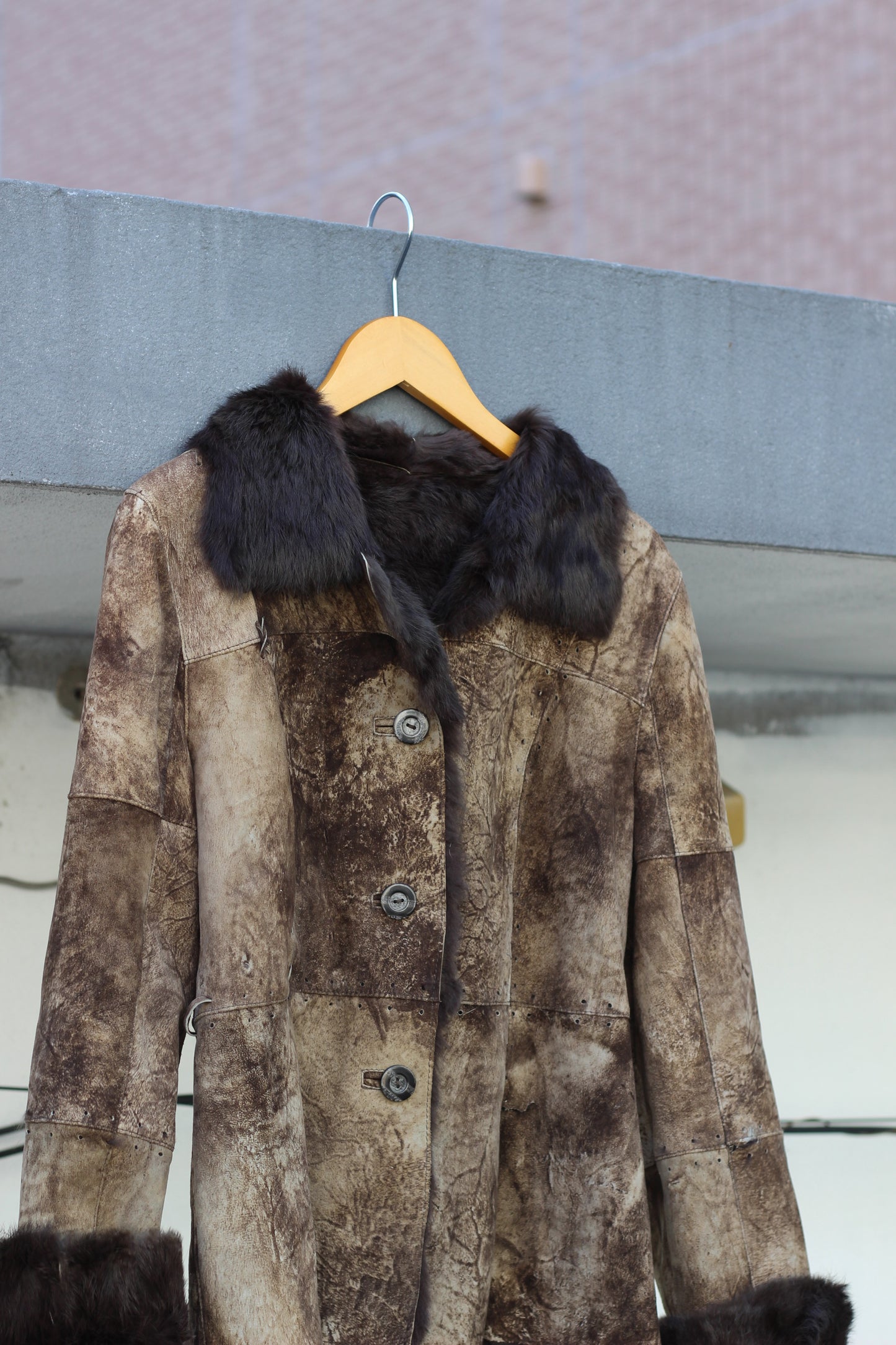 Vintage Leather Fur Jacket x3点