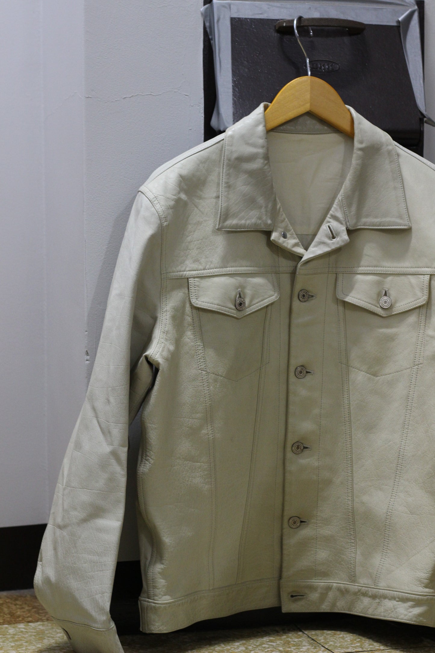 Vintage Denim Jacket Style Leather Jacket x3点