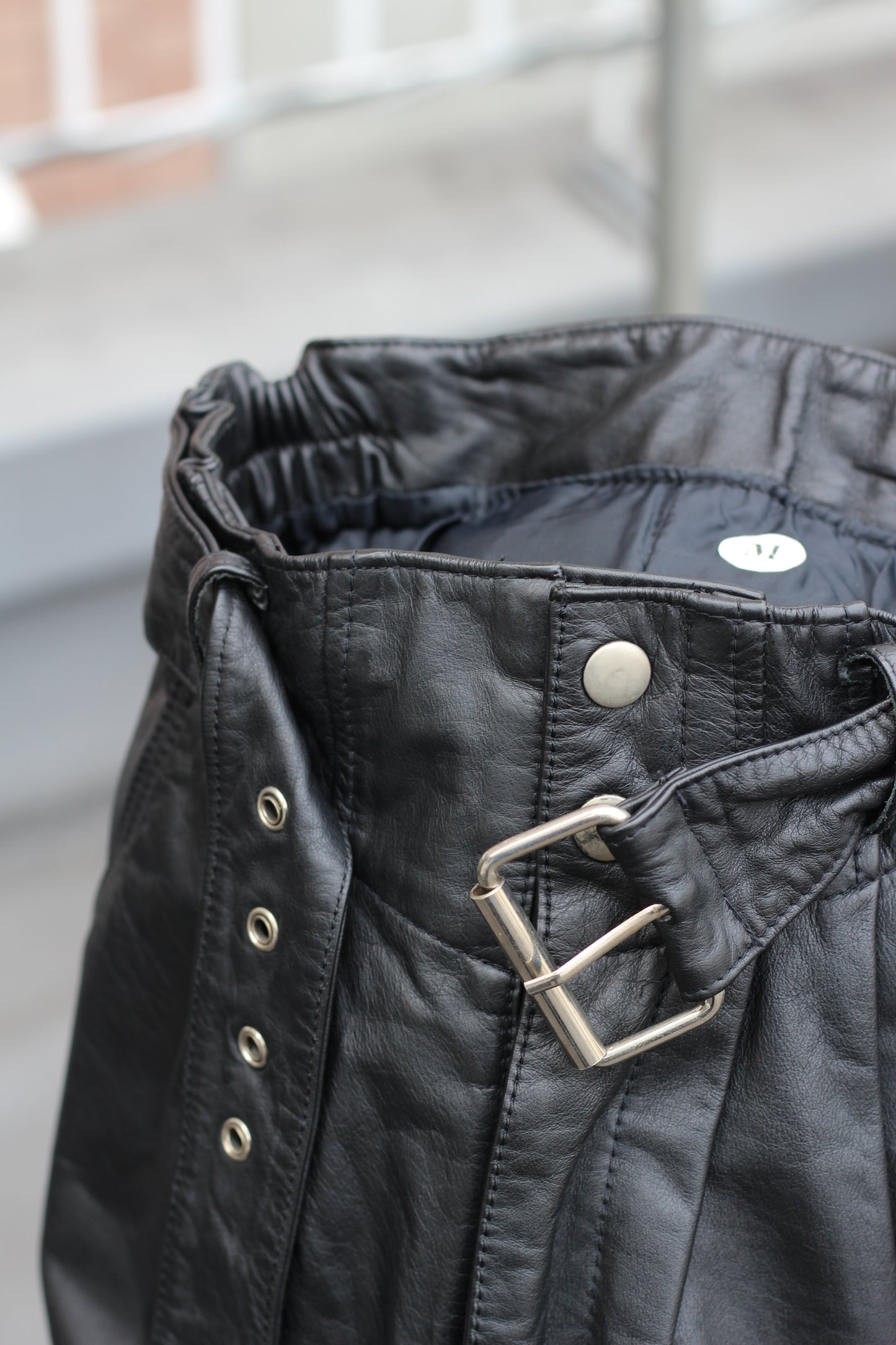 Women's Vintage Black Leather Pants x2点