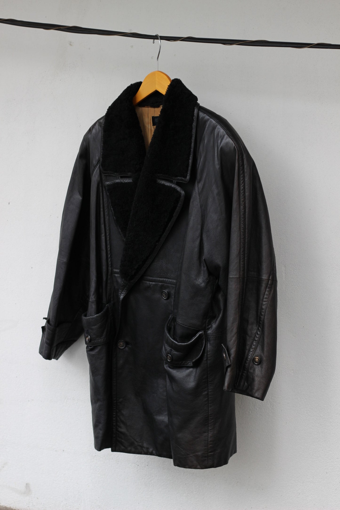 Men's black leather jacket x5点