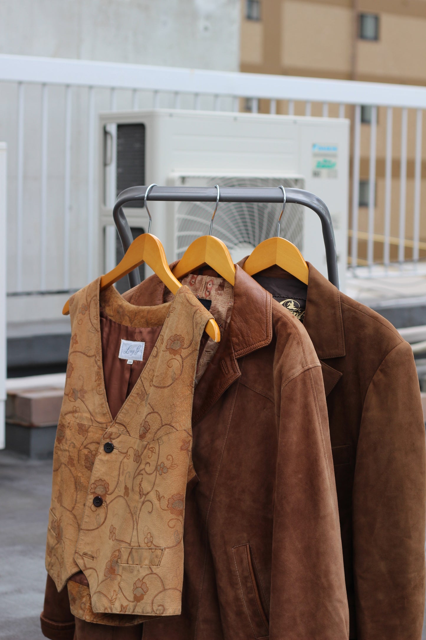 Men's Import Vintage Brown Leather Jacket x3点