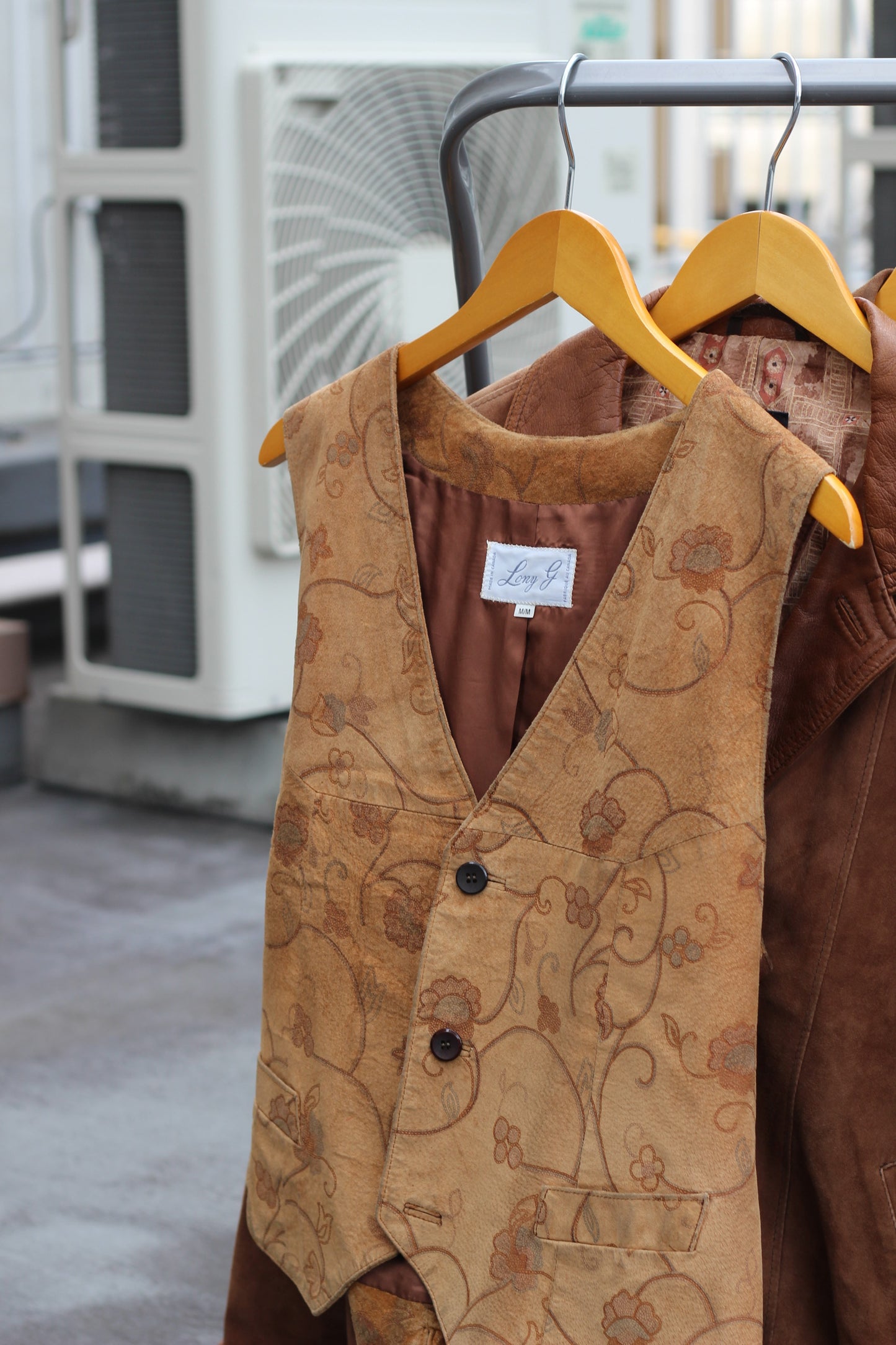 Men's Import Vintage Brown Leather Jacket x3点