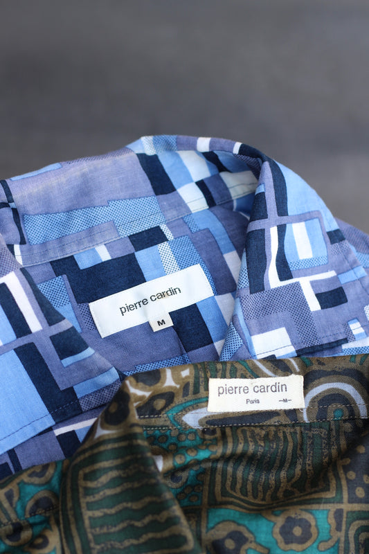 Old Pierre Cardin Design Open Collar Shirt x2点