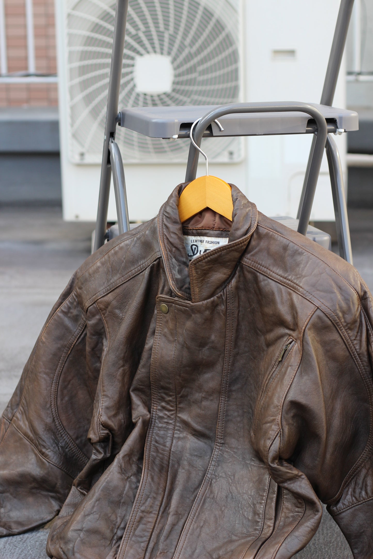 Men's Vintage Brown Short Leather Jacket x3点