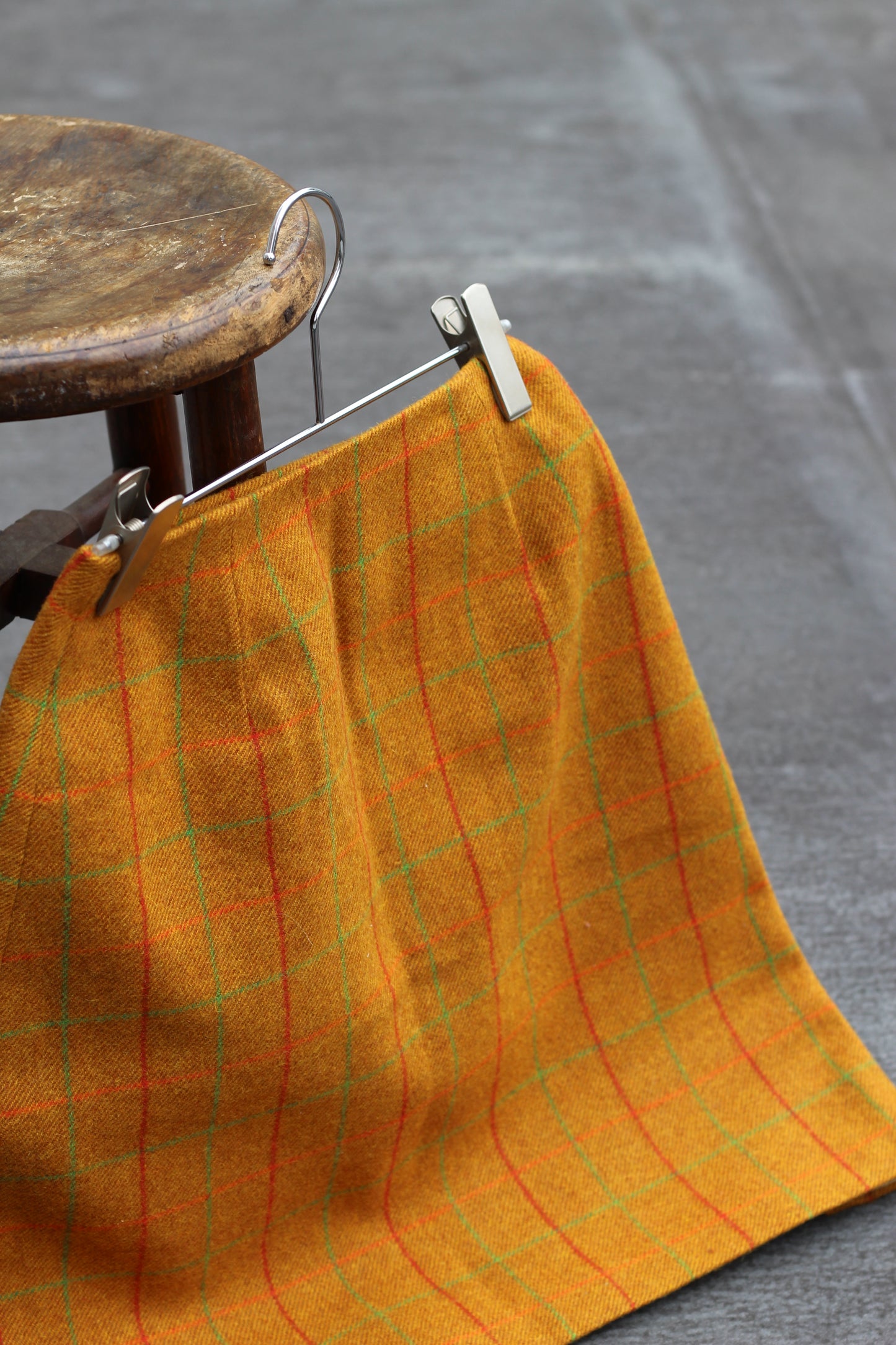 Women's Vintage Check Wool Skirt x5点