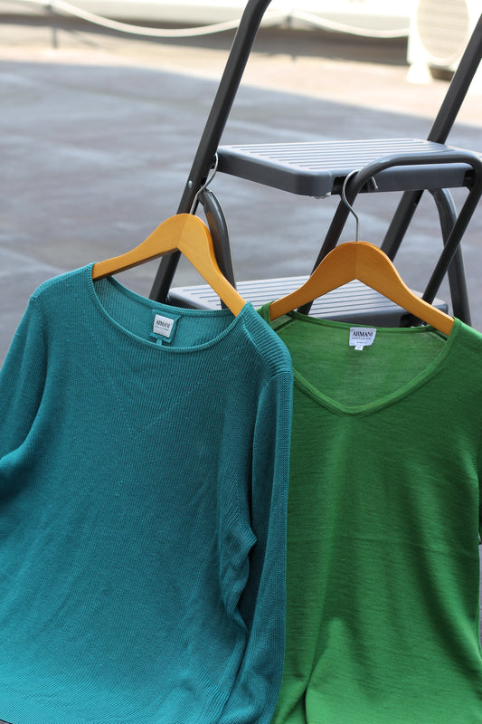 Made In Italy ARMANI COLLEZIONI Summer Knit Long Sleeve T-Shirt x2点