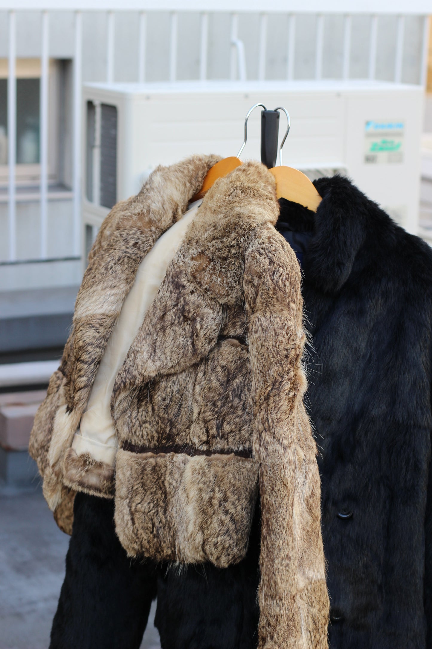 Vintage Made In France Celine Silk Fur & Design Fur Long Coat x2点