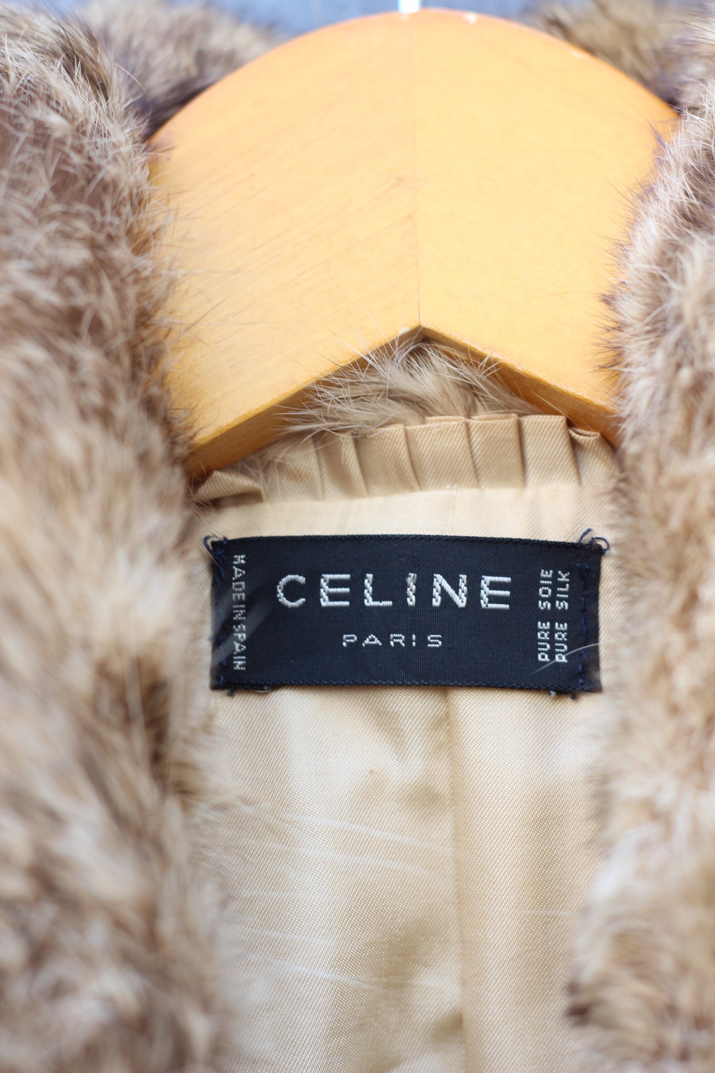 Vintage Made In France Celine Silk Fur & Design Fur Long Coat x2点
