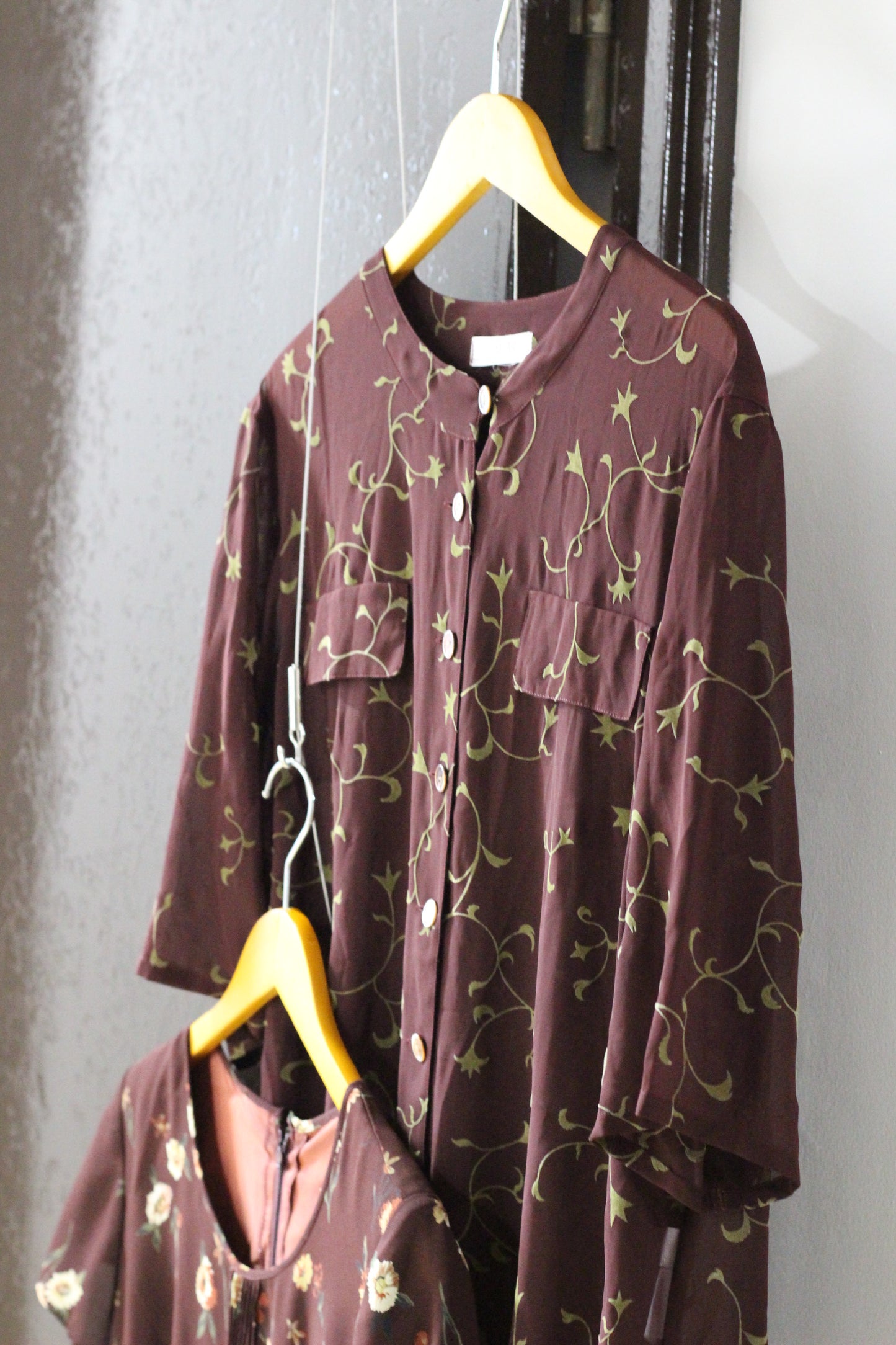 Vintage Brown Flower One-Piece x3点