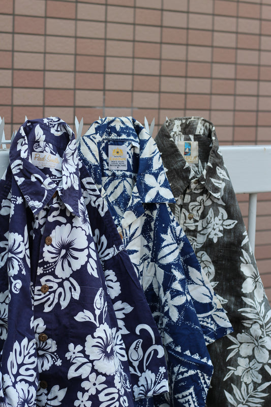 80-90's Made In Hawaii & Paul Smith Hibiscus Pattern Aloha Shirt set x3点