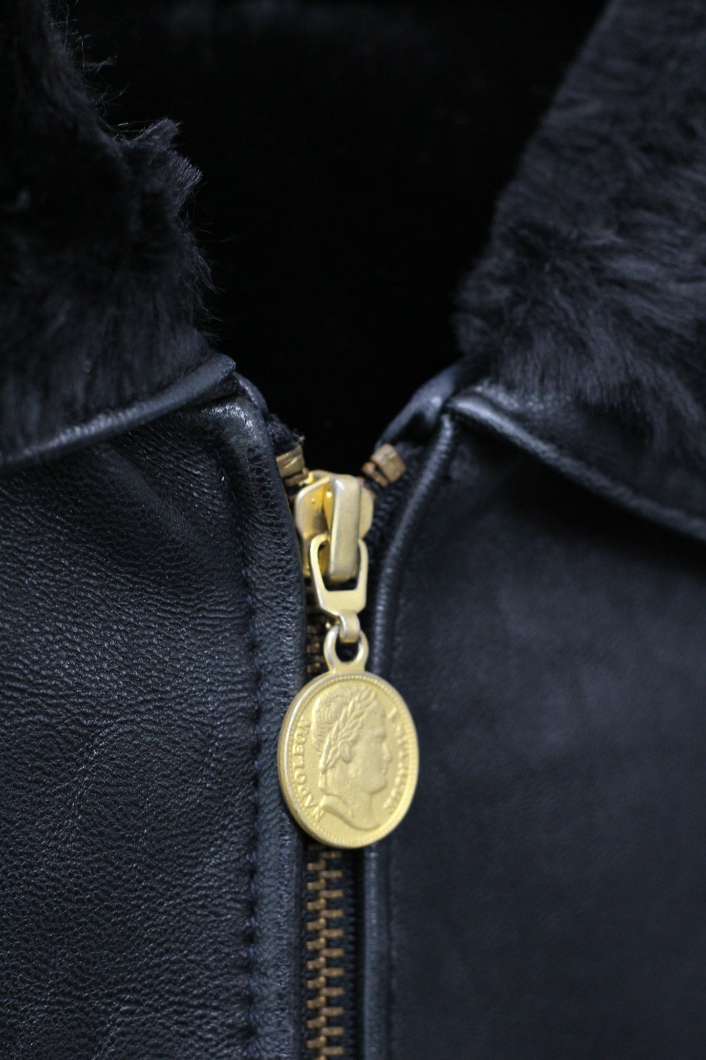 Women's Euro Vintage Leather Fur Coat x2点