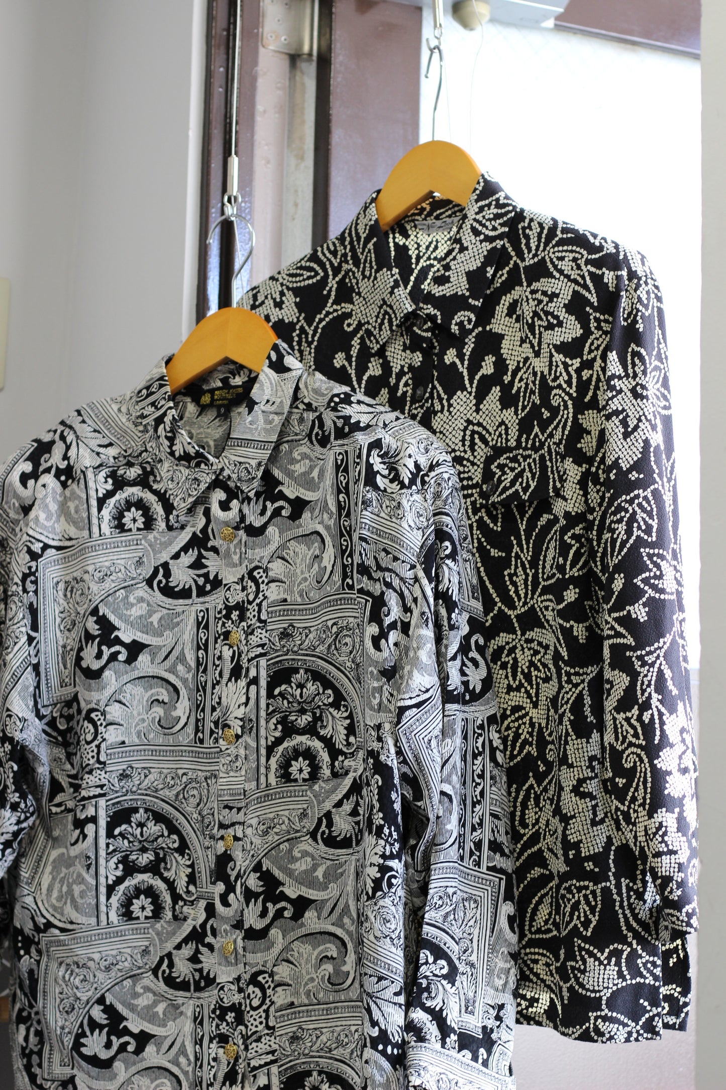 Vintage Black Designer Long Sleeve Blouse x4点