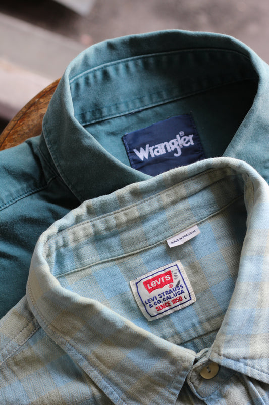 90-00's Levi's & Wrangler Long Sleeve Shirt set x2点