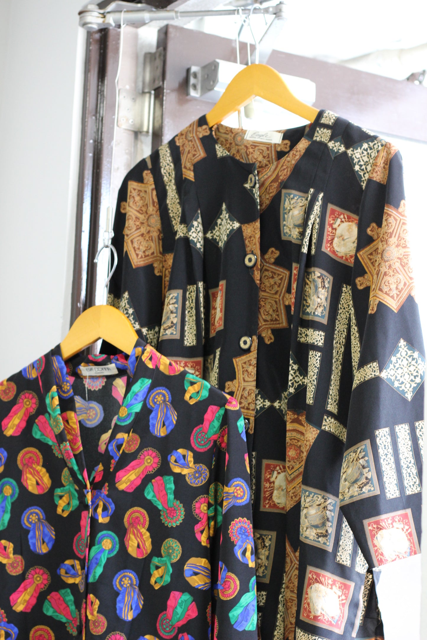Vintage Black Designer Long Sleeve Blouse x4点
