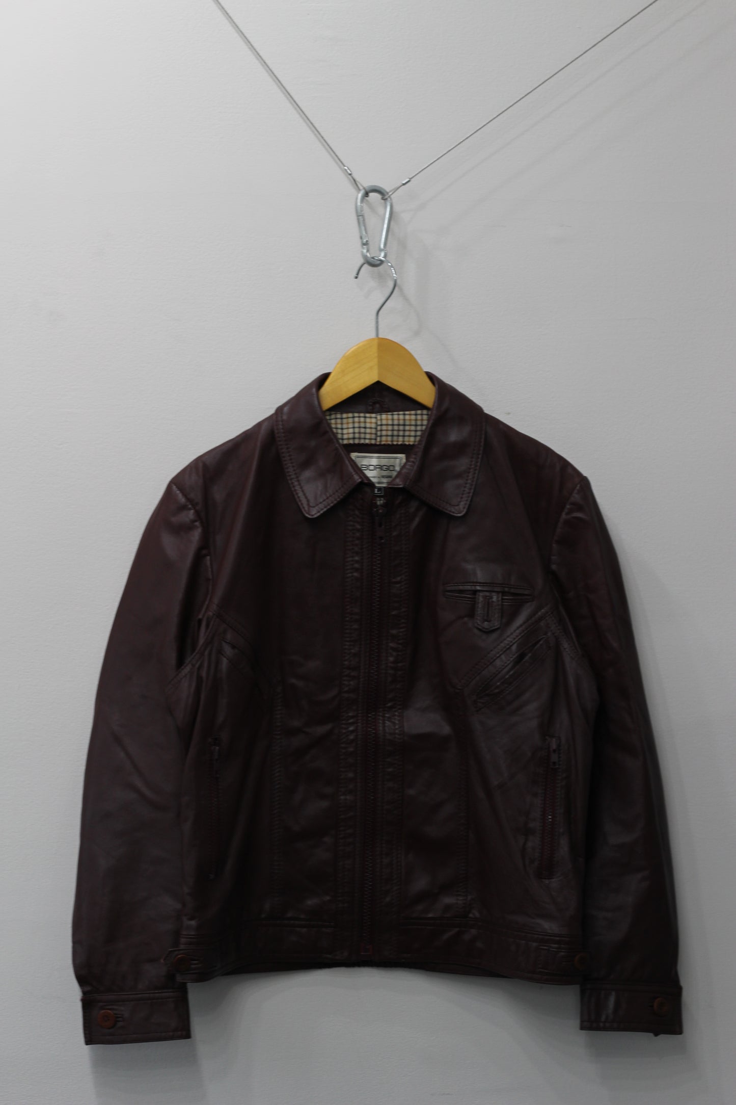 Men's Vintage Leather Zip-Up Short Jacket x3点