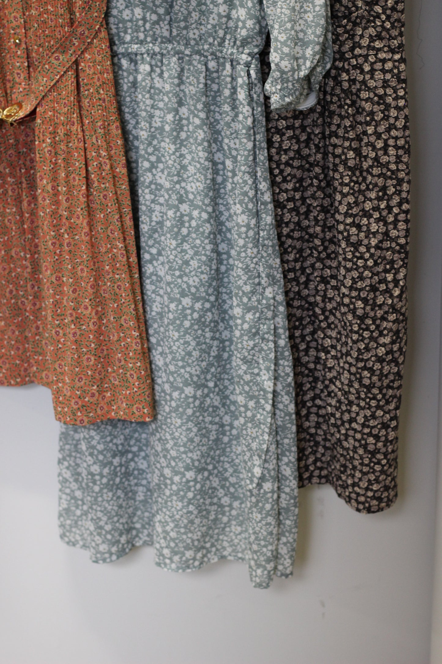 Vintage Floral Print Short Sleeve One-Piece x3点