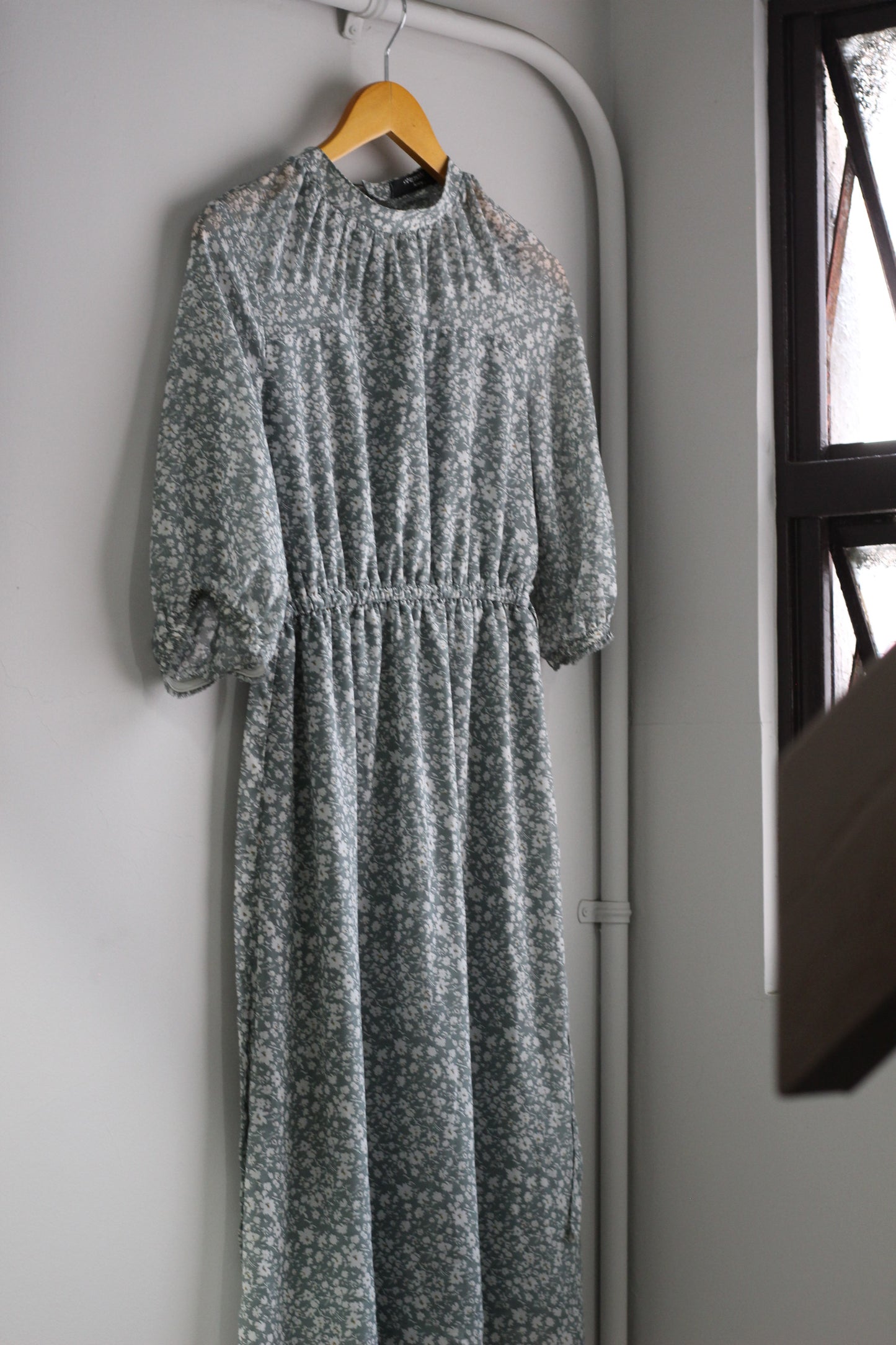Vintage Floral Print Short Sleeve One-Piece x3点