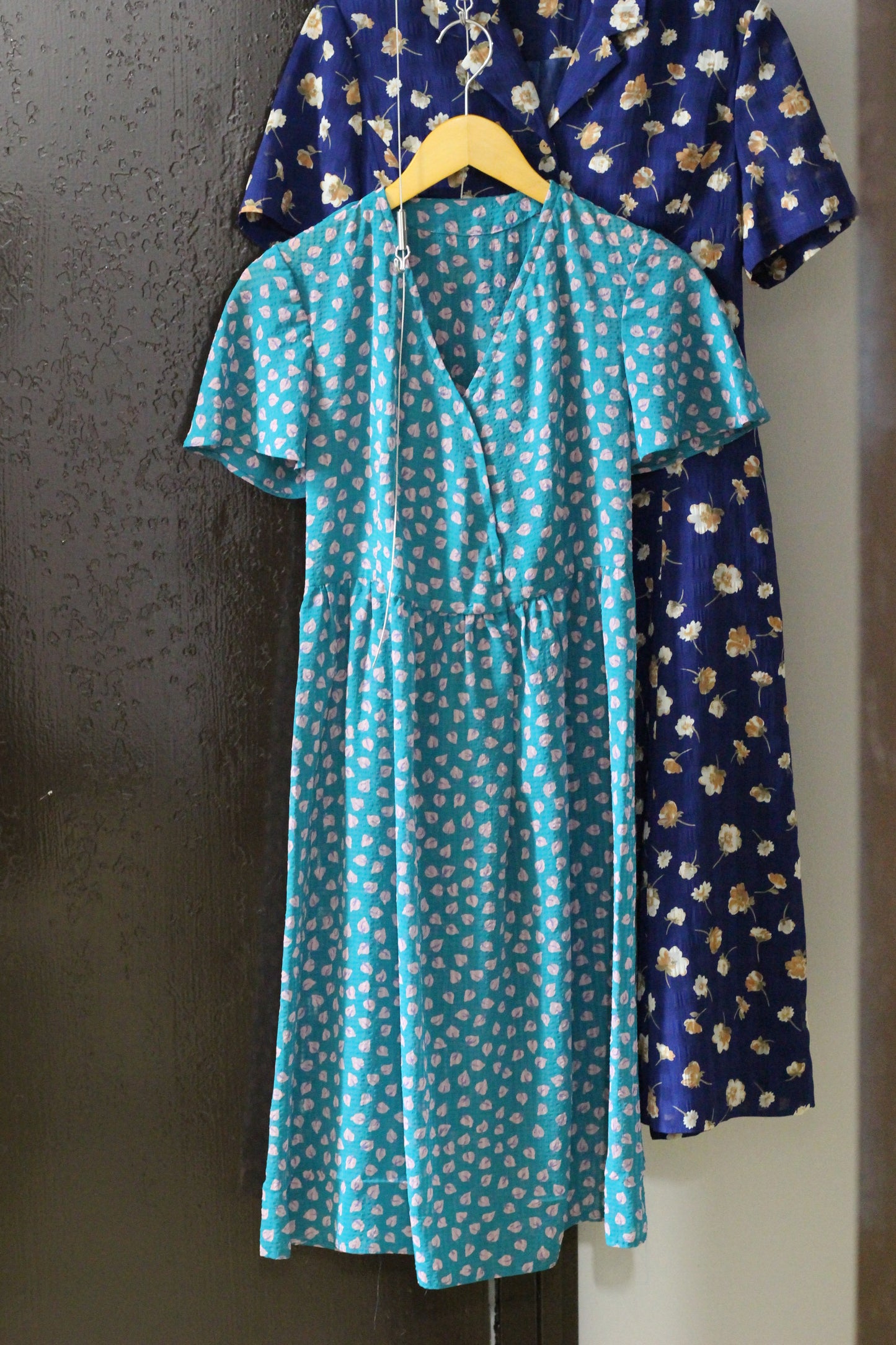 Vintage Flower Short Sleeve One-Piece x3点