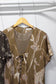 Vintage Brown Flower Short Sleeve One-Piece x3点