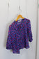 Vintage Blue Purple Design Short Sleeve Blouse x6点