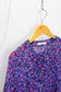 Vintage Blue Purple Design Short Sleeve Blouse x6点