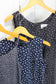 Vintage Navy Small Flower No Sleeve One-Piece x3点