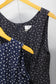 Vintage Navy Small Flower No Sleeve One-Piece x3点