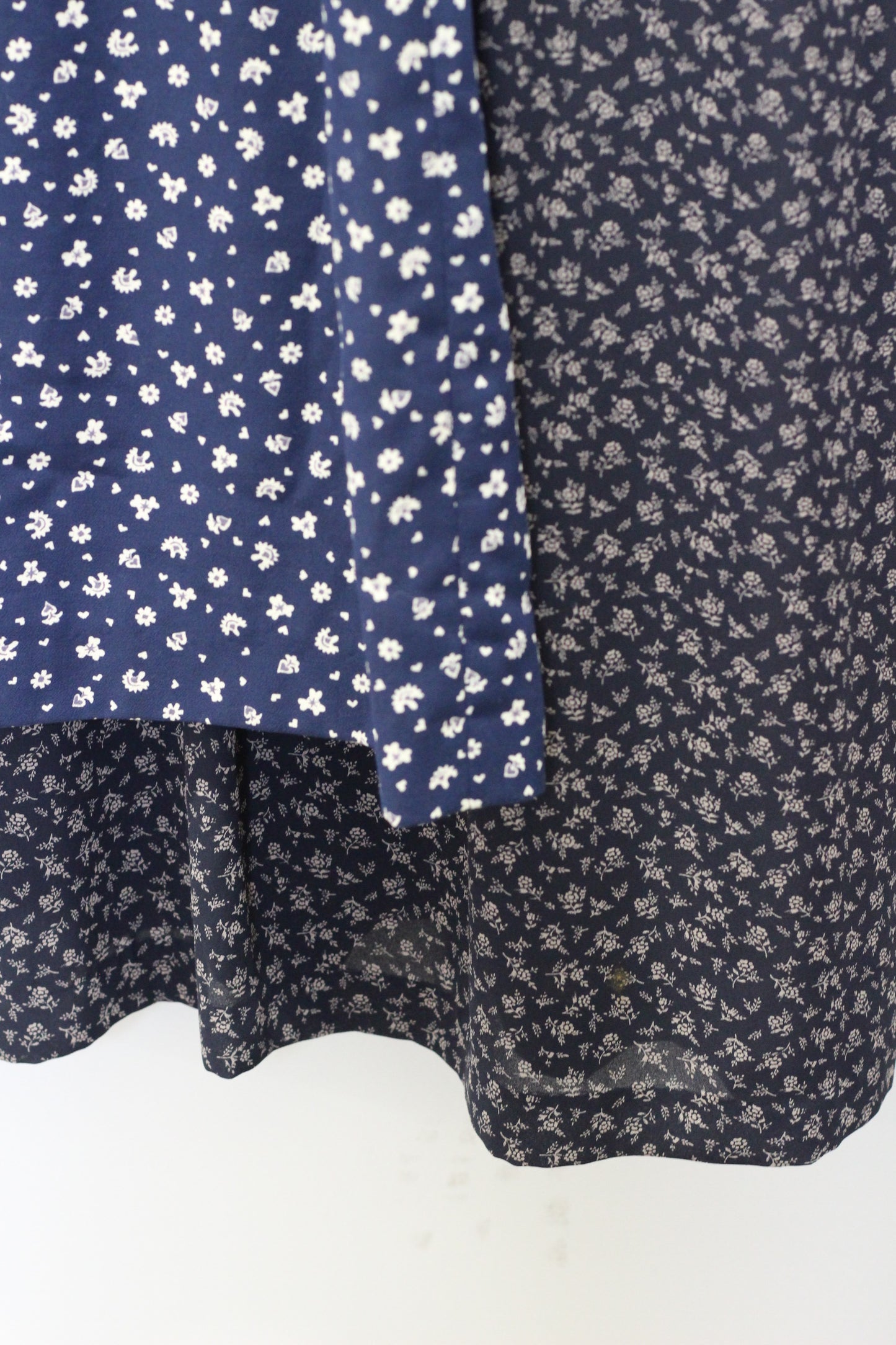 Vintage Navy Small Flower No Sleeve One-Piece x3点
