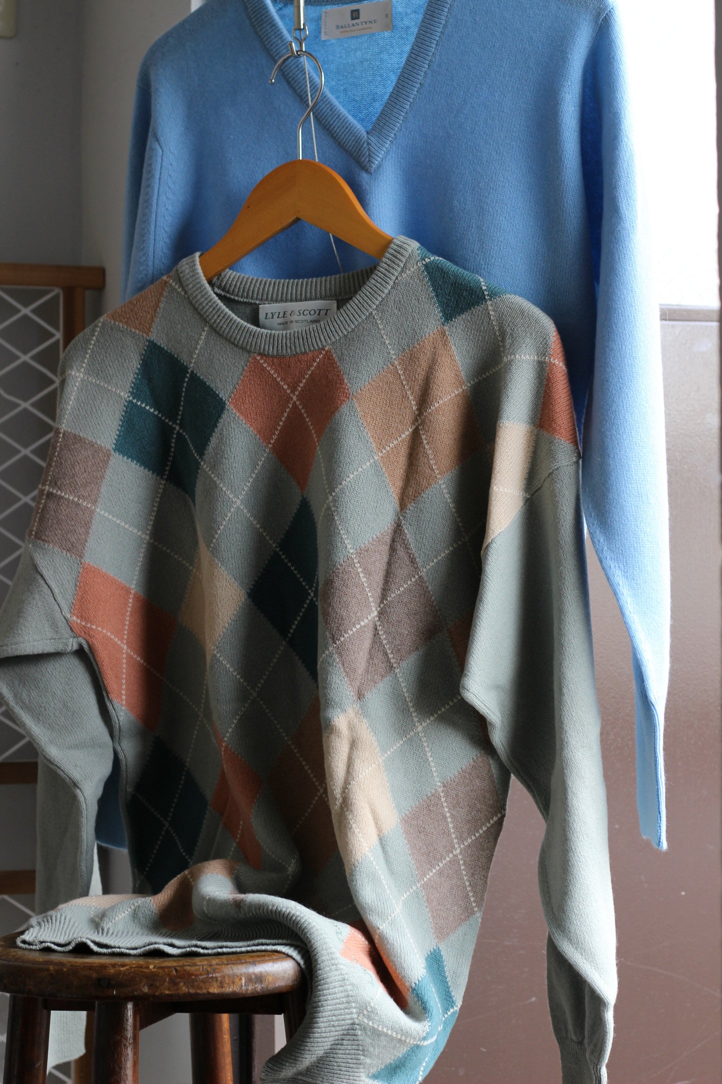 Men's Made In Scotland Ballantyne 100% Cashmere & Designer Knitwear x2点