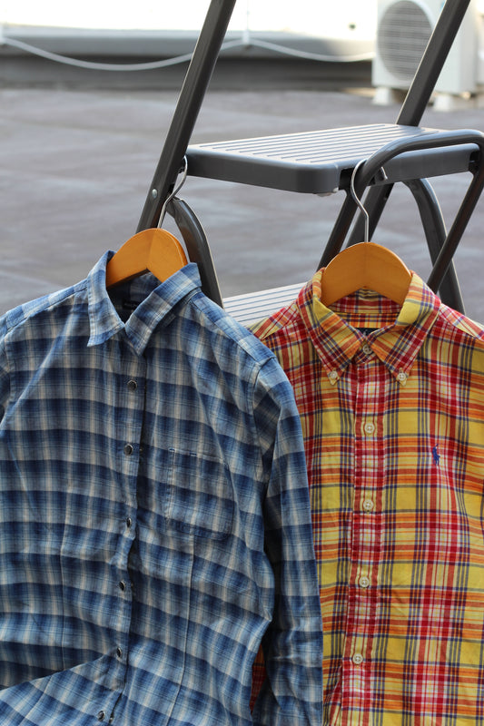 90-00's Ralph Lauren Women's Check Long Sleeve Shirt set x2点