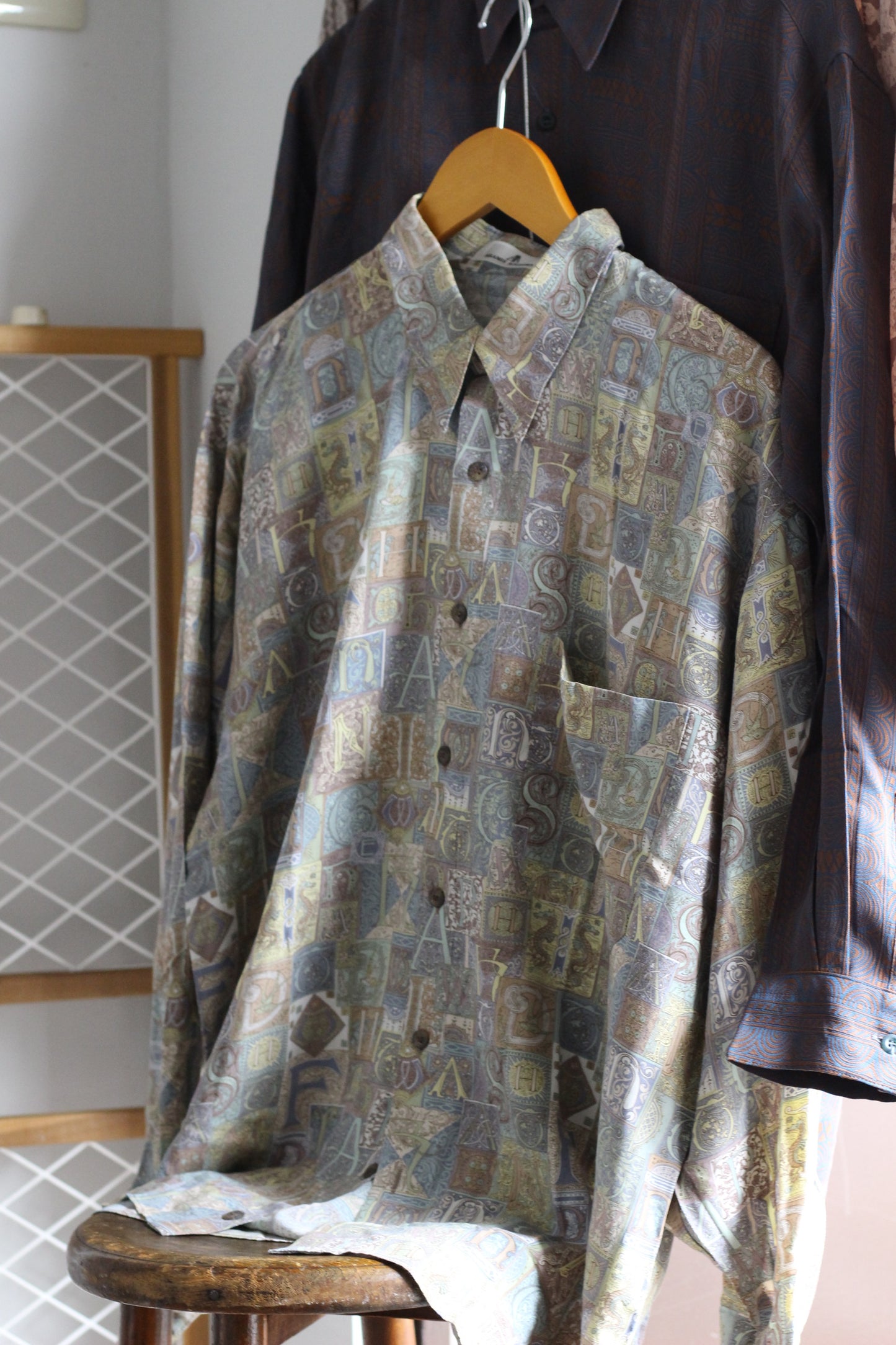 Men's Geometric Design Long Sleeve Shirt x4点