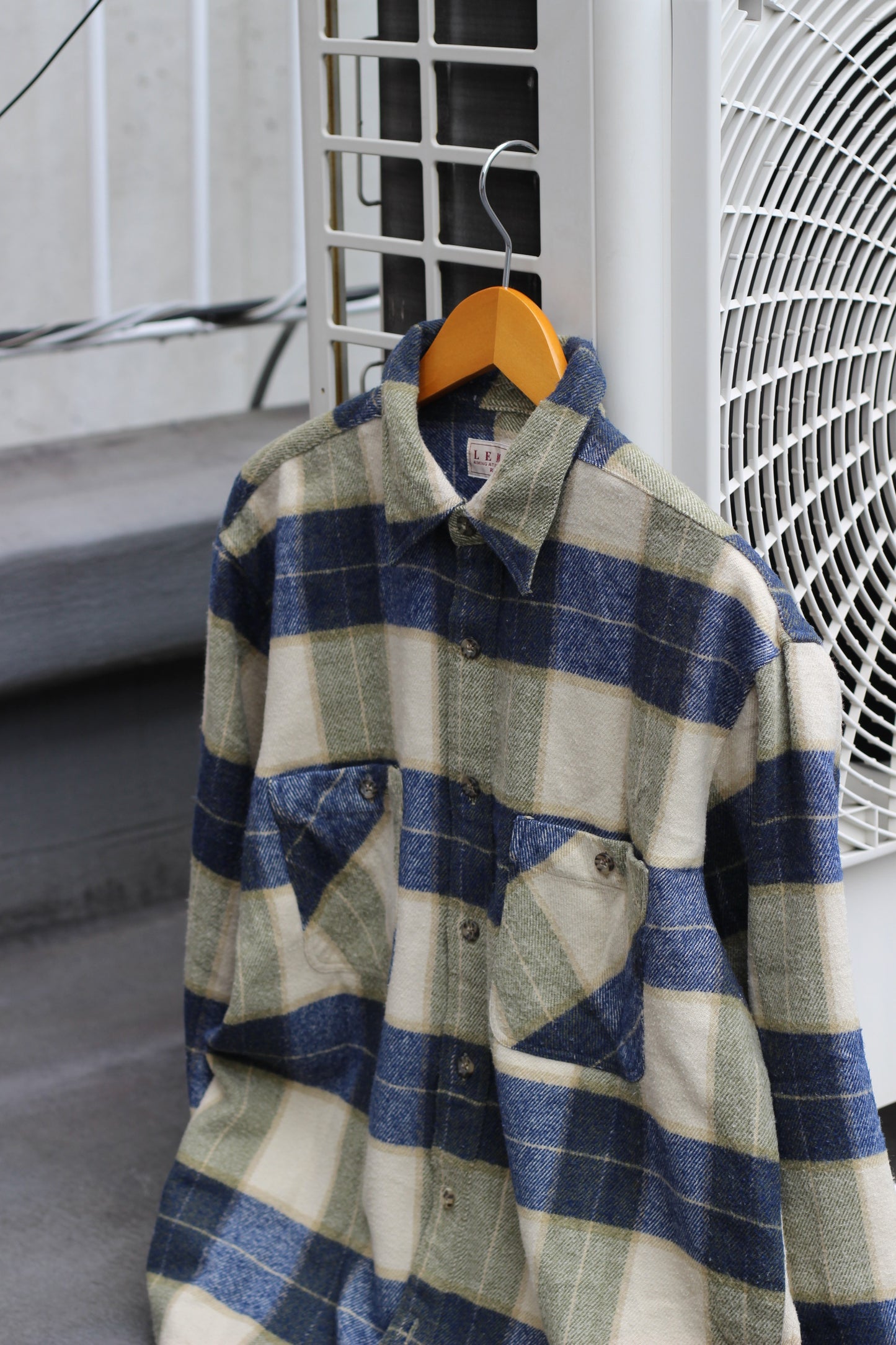 Men's Green Check Flannel Shirt x4点