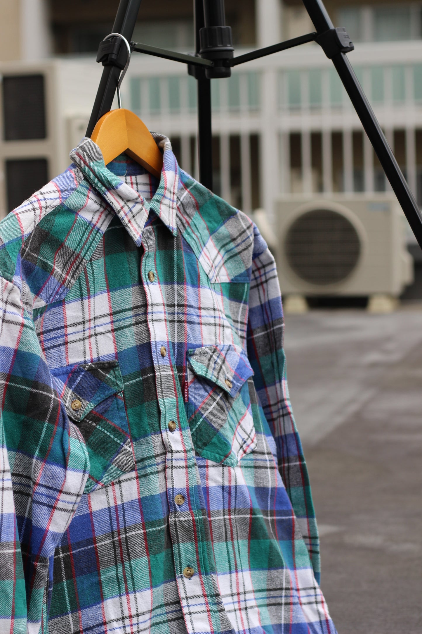 Men's Green Check Flannel Shirt x4点